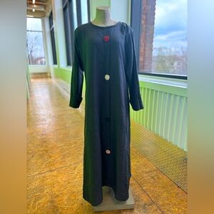 Colourful Buttons Black Abaya